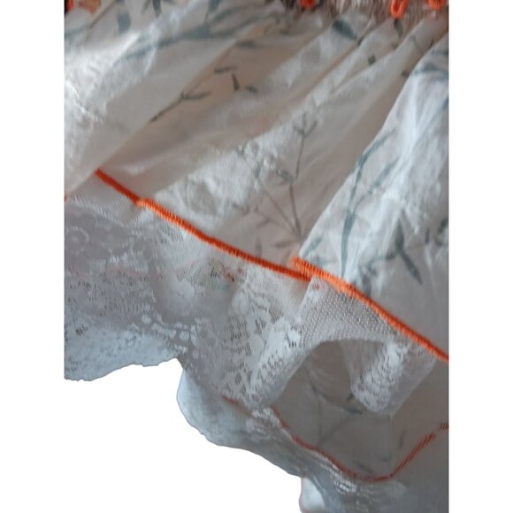 Fox & Heron Dress Bird Print Lace Trim Bow Girls 6 A Line Short Sleeves Comfort - Picture 11 of 14